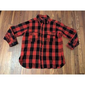 Vintage Woolrich Buffalo Plaid Mens Wool Flannel Shacket Size 53/17 M